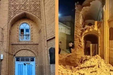 بخشی از یک خانه تاریخی در شوشتر فرو ریخت